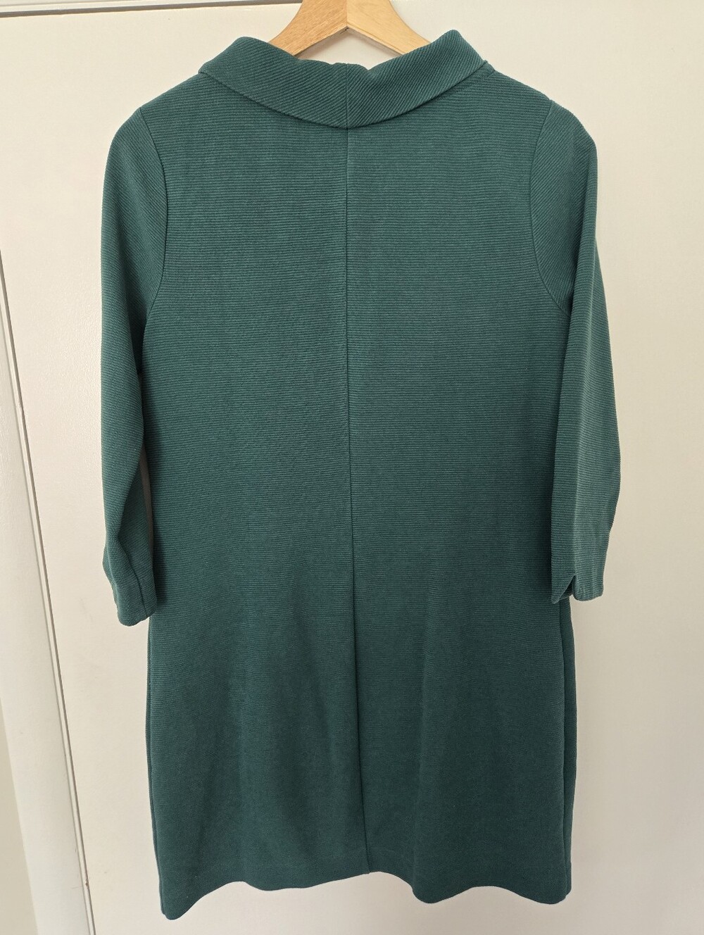 Boden Green Ribbed 3/4 Sleeve Dress Size 8 - Picture 2 of 4